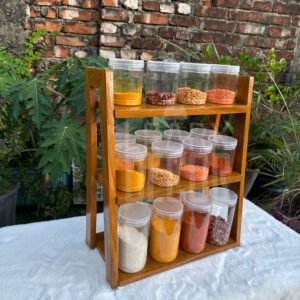 কাঠ কালার বার্নিশ আধুনিক কিচেন অর্গানাইজার